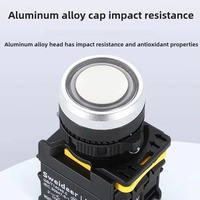 Interrupteur à bouton étanche 22MM 12V 24V 220V avec combinaison de commutateur de chapeau en aluminium en métal léger