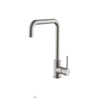 Robinet d'évier de cuisine double pour mitigeur d'eau chaude froide Pomme de douche à économie d'eau Matériau en laiton brossé Accessoires de robinet de salle de bain