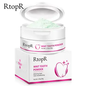 RtopR Mint Whitening Tooth Powder Bright White Teeth Remove tartaro igiene orale pulizia rinfrescante sbiancante denti in polvere