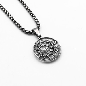 Yunnique-collar con colgante de sol y luna, de acero inoxidable, unisex, diseño geométrico, joyería de moda - Product Image 3