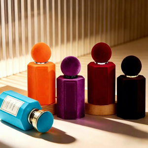 Flacon en verre floqué velours 50ml, luxe, vide, logo personnalisé, flacons de parfum arabes <span class=keywords><strong>Armaf</strong></span>. - Product Image 1