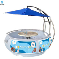 Bateau électrique de beignet de barbecue d'eau de tour de parc aquatique avec la fibre de verre rotatoire de moule et le matériel de PE pour l'usage résidentiel 3.2/2.5m
