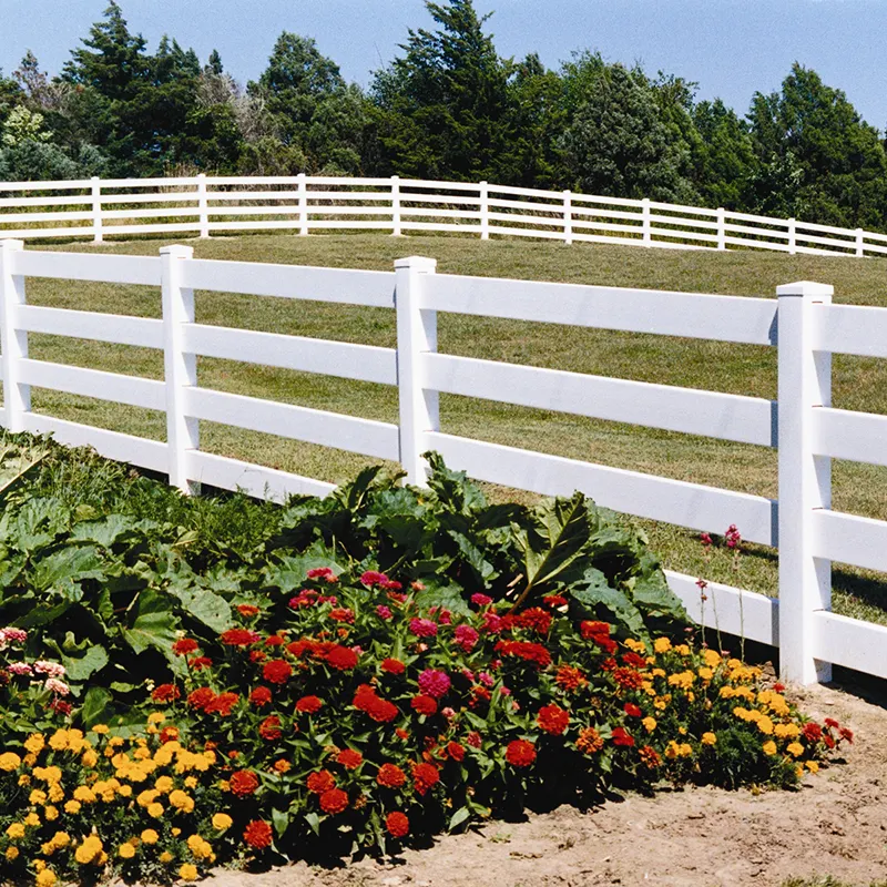 FenceMaster 4 Rail PVC Vinyl Post and Rail Fence Plastic Horse Ranch Paddock For Export To Australia and Middle East