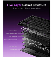 Clavier de jeu magnétique à effet Hall GravaStar Mercury V75 Lite, actuation réglable 8 kHz, RGB transparent, filaire USB-C pour PC et Mac
