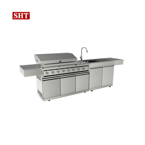 Conjunto de <span class=keywords><strong>Barbacoa</strong></span> de Acero Inoxidable para Exteriores, Moderno, de Verano, Fácil de Montar, con Encimera de <span class=keywords><strong>Granito</strong></span> y Gabinetes de Cocina - Product Image 1