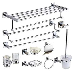 ชุดอุปกรณ์ห้องน้ำทองเหลืองทรงสี่เหลี่ยมคุณภาพสูง - Product Image 1