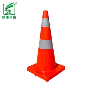 Cône de signalisation routière en PVC rouge de 700 mm avec base réfléchissante prismatique haute intensité de 350x350 mm, 1,8 kg, pour la sécurité routière Shunlu A045 - Product Image 5