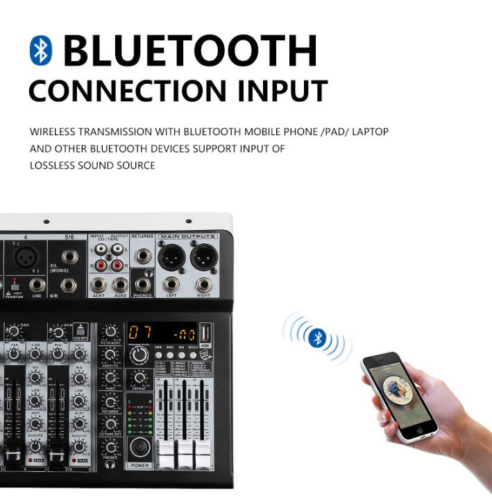 Xtuga KP4 4 Channel Audio Mixer Console with Bluetooth & 16