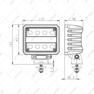 Luz LED de trabajo de alta calidad para tractor, camión, elevador, minería, agricultura, 60W, foshan - Product Image 5