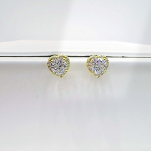 wholesale 925 plata sterling <b>silver</b> Classic Round Zircon earring 18k gold dainty geometric cheap <b>small</b> bow zircon <b>stud</b> earrings - Product Image 4