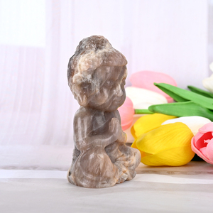 Statue de Bouddha en cristal sculptée à la main, pierre de lune, pour la décoration intérieure – Offre spéciale - Product Image 6