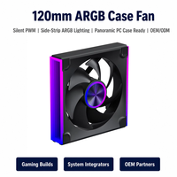 Ventilador de PC ARGB RGB PWM de 120 mm, 5 V, 3 pines, 12 V, bajo nivel de ruido, con rodamiento hidráulico, para juegos