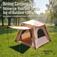 Tente de camping gonflable 230 x 230 x 170 cm, abri auto-gonflant, Oxford 210D PU2000 imperméable avec pompe à air
