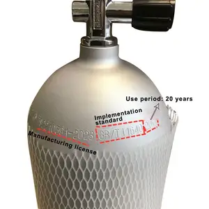 Ap02 — bouteille cylindre d'oxygène de plongée sous-marine 6l, réservoir de 20mpa avec Valve et bottes en caoutchouc, pour la plongée