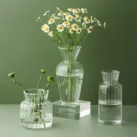 Лидер продаж, Заводская винтажная прозрачная стеклянная и Хрустальная ваза малого диаметра для праздничного декора, ваза в классическом стиле для гидропоники