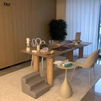 Table à manger nordique en bois massif moderne Simple Long établi bureau créatif Table de négociation légère de luxe pour hôtels