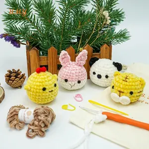 Easy-To-Do Diy Mini Projector Handmade Craft Customized Animal Learn To Beginner Amigurumi Crochet Kit For Kids With Tutorials