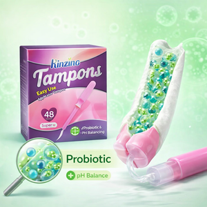 Tampones Desechables de Algodón Orgánico con pH Probiótico, Hipoalergénicos y Ecológicos <span class=keywords><strong>para</strong></span> <span class=keywords><strong>la</strong></span> Higiene Femenina, Salud Íntima - Product Image 1