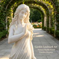Sculpture de la déesse de la Lune en pierre naturelle blanche anti-corrosion, statue féminine d'art européen pour la décoration de villas, cours et paysages de luxe