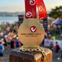 Medaglie Personalizzate in Lega di Zinco con Logo Personalizzato, Piccolo MOQ per Premi di Beneficenza, Triathlon e Sport con Nastro Stampato
