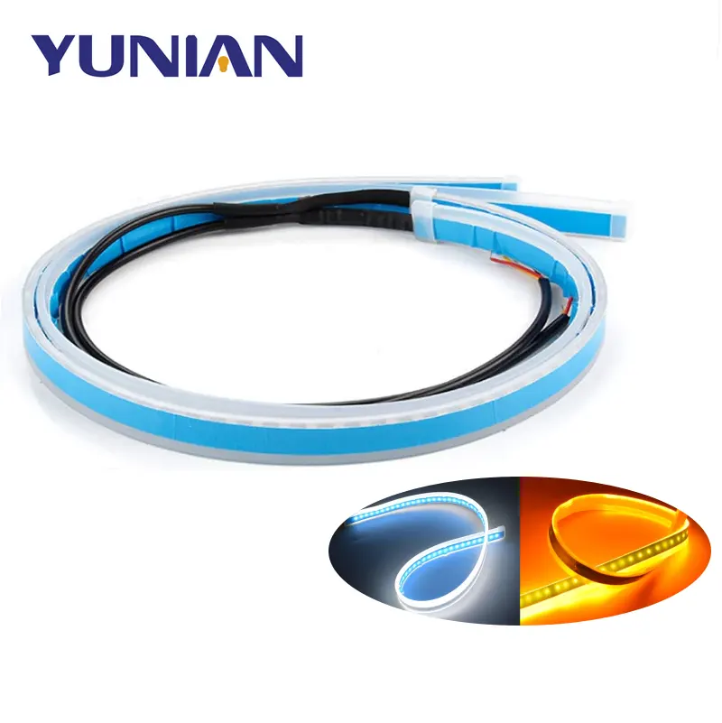 Car led DRL Daytime Running Light Strip Waterproof 30cm 45cm 60cm Flexible Soft Tube Guide Headlight LED Strip Lights