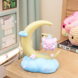 Lune conte de fées veilleuse créative jolie fille coeur cadeau couleur chaude <span class=keywords><strong>chambre</strong></span> d'enfants chevet veilleuse - Product Image 1