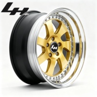 Rines Deportivos Alemanes de 2 Piezas Forjados de 18/22 Pulgadas con Borde Cromado Dorado Pulido, Remaches Plateados, Diseño Cóncavo Profundo, Personalizados, PCD 5x112, Compatibles con BMW