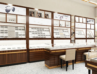 Solution clé en main pour magasin d'optique, présentoir à lunettes de soleil éclairé par LED personnalisé, mobilier d'exposition pour lunettes