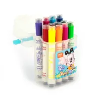OEM/ODM पानी के रंग कलम टिकट के साथ 12 रंग पानी में घुलनशील मार्कर पेन