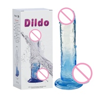 Consolador TPE realista consolador de un solo gradiente con ventosa fuerte juego de manos libres pene Flexible consolador realista juguete sexual Anal