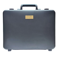 420 # Noir De Luxe En Aluminium Dur Shell Porte-Documents Respirant Ordinateur Portable Cas D'empreintes Digitales Mot De Passe Serrure Doublure En Coton pour Vibration