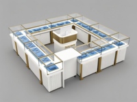 Eleganter Glas-Schuhschrank Vitrine Luxuriöse Schmuck-Ausstellungsvitrine Indoor-Kiosk für Einkaufszentren