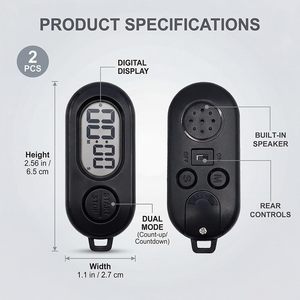 Portable Count up Down <b>Timer</b> with on Off <b>Switch</b> Mini Digital <b>Timer</b> for Kitchen Study Time Management Tool - Product Image 4