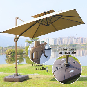Design moderne logo personnalisé Parapluie en porte-à-faux pour l'extérieur publicité romaine <span class=keywords><strong>Parasol</strong></span> imperméable en aluminium coupe-vent avec base - Product Image 1