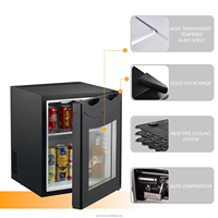 Mini-Bar Réfrigérateur 40 Litres avec Porte en Verre, Électrique Portable, Fonction Absorption, pour Hôtellerie, Neuf