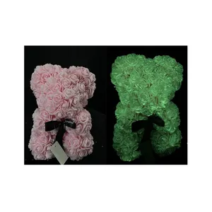 Оптовая продажа, искусственная форма для дома, светящееся розовое украшение в виде медведя, украшение из пенопласта