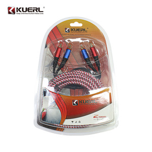 Kuerl RCA สายเคเบิลวิดีโอเสียง PVC ถักขั้วต่อตัวผู้-ตัวผู้สำหรับระบบเสียงและวิดีโอในรถยนต์ - Product Image 3