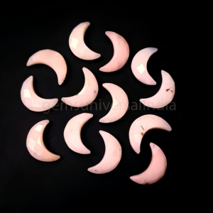 Opale rose naturelle en forme de croissant de lune, pierre précieuse de 17 mm, facettée, sculptée à la main, cristal en vrac, prix de gros pour la fabrication de bijoux - Product Image 1