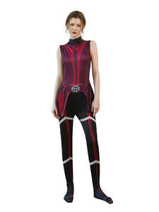 Nuevo disfraz de película, conjunto completo de bruja, disfraces de Halloween para adultos, trajes de vestir, disfraz de Cosplay <span class=keywords><strong>Wanda</strong></span> Maximoff para mujer, capa roja - Product Image 2