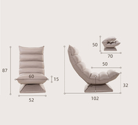 Fauteuil ergonomique pliable et pivotant à 360 degrés, fauteuil de relaxation, chaise de jeu, dossier capitonné, soutien lombaire, pour la maison, le bureau, le salon