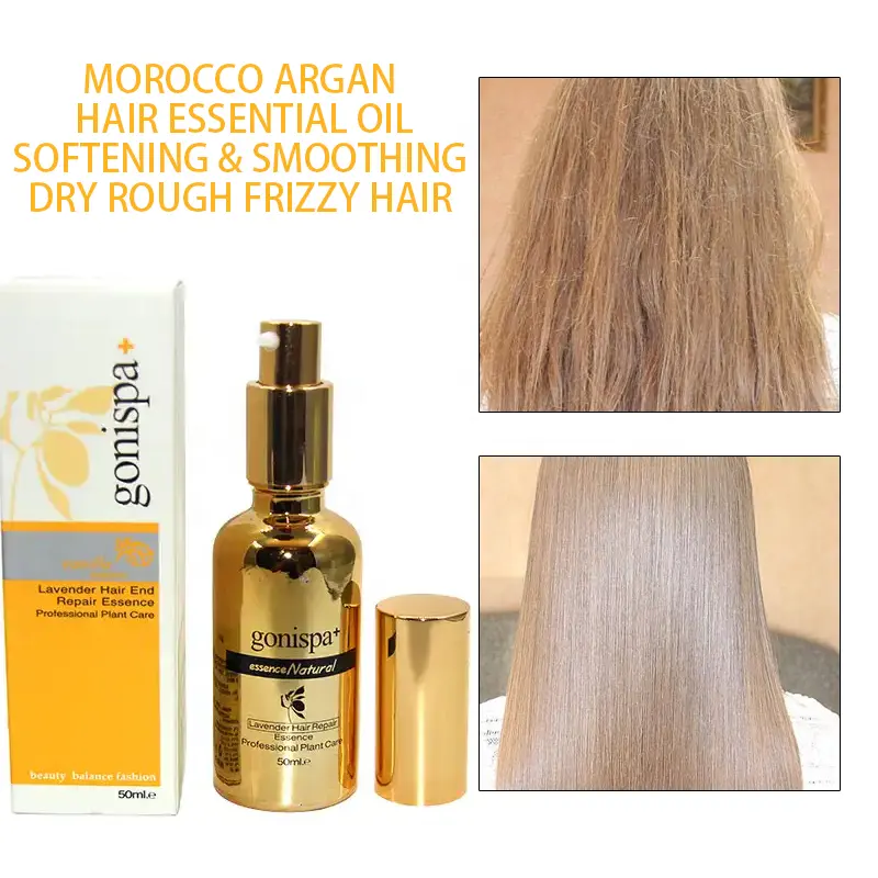 Venta al por mayor OEM/ODM Etiqueta Privada Venta caliente Argan Marruecos Aceite Reparación Seco y Frizz Suero para el cabello 50 ML