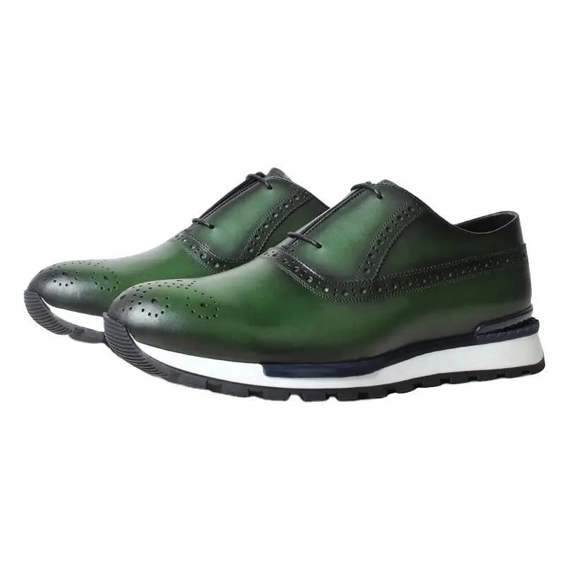 GFMA fatto a mano la guida del compratore indossando abito verde Sneaker all'ingrosso di lusso Designer Custom scarpe da uomo