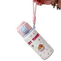 Thermos portable en acier inoxydable à motif de hérisson de dessin animé, idéal pour les influenceurs, cadeau mignon pour filles et enfants