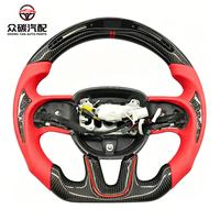 Volant de course en fibre de carbone forgé sur mesure pour Dodge Charger Challenger SRT Hellcat, accessoires intérieurs de voiture