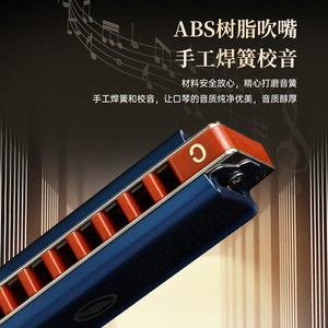 Harmonica Flying Fan Premium à 10 trous Sp20, bleu, argent, noir, instrument de musique pour adultes, débutants, étudiants, utilisation en classe - Product Image 2