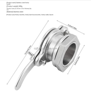 Robinet distributeur de miel en acier inoxydable, robinet de sortie pour extracteur de miel, robinet de remplissage et de distribution pour l'apiculture, outil d'emballage de miel