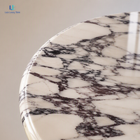 Table d'appoint en marbre Luca Calacatta Viola |   Socle d'appoint rond en marbre violet veiné poli, sur mesure pour salon, appartement, villa