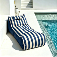BR Wholesale Housse de pouf flottant de piscine moderne à rayures en tissu Oxford imperméable pour transat