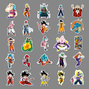 50 autocollants décoratifs en PVC imperméables pour bagages, fenêtres de voiture, ordinateurs portables, DRAGON <span class=keywords><strong>BAII</strong></span> Z Son Goku Vegeta Buu Bulma, autocollants de dessins animés, autocollants d'anime - Product Image 5