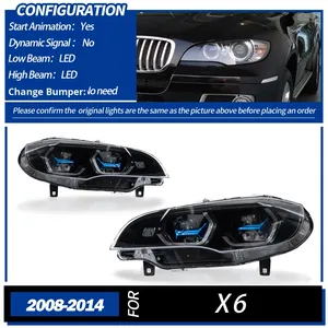 For 08-14 for <b>Headlight</b> Assembly E71 Modified Spoon Golden Eye Dual Color Lens <b>LED</b> 12V 12v <b>LED</b> <b>Headlight</b> Assembly for 08-14 for - Product Image 6